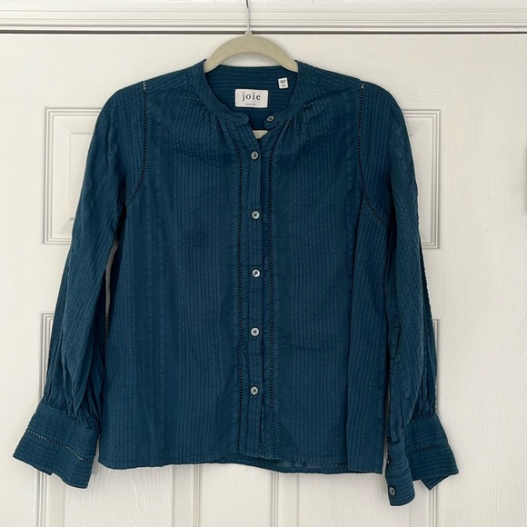 Joie Teal Button Down Blouse - Picture 1 of 7